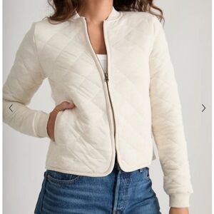 Marine Layer Corbet Quilted bomber, Antique White medium